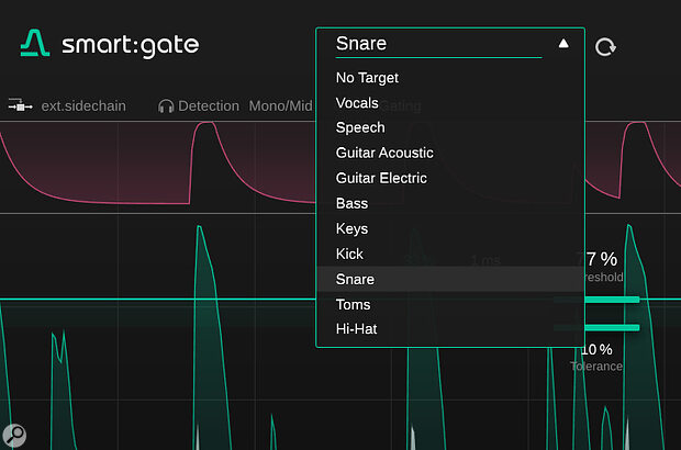 smart:gate analyses the incoming signal for the information that most closely resembles the chosen target profile — it will only open when it detects those sounds in a signal. smart:gate analyses the incoming signal for the information that most closely resembles the chosen target profile — it will only open when it detects those sounds in a signal.